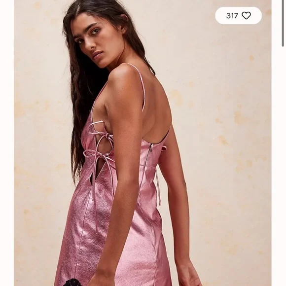 - Free people Anna Sui  metallic leather mini dress new with tags size 2 - Picture 6 of 10